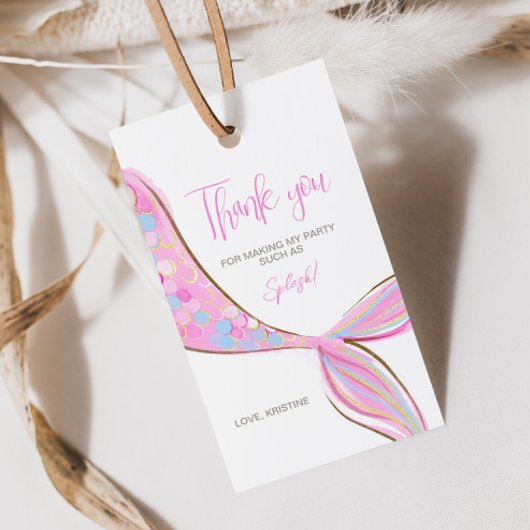 Paarse Zeemeerminstaart Feest Cadeaubijsluiter Cadeaulabel