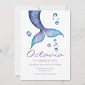 Paarse zeemeerminstaart onder het Zee Verjaardag Kaart (Voorkant)