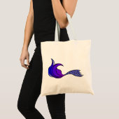 Paarse zeemeerminstaart tote bag (Voorkant (product))