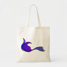 Paarse zeemeerminstaart tote bag
