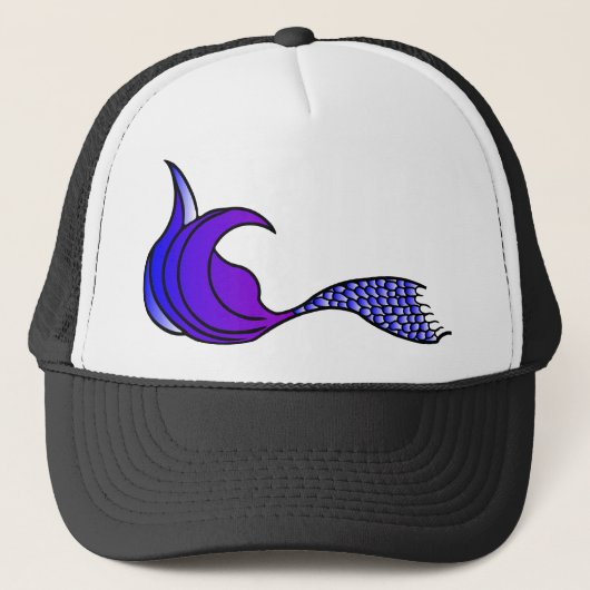 Paarse zeemeerminstaart trucker pet (Voorkant)