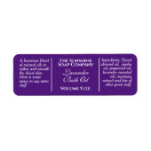 paarse zeep in  stijl en cosmetisch etiket (Voorkant)