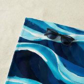 Paarse zeepaardjes & Blue Waves op maat Strandlaken (In situ)