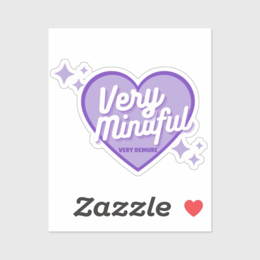 Paarse zeer mindful zeer demure sticker (Vel)