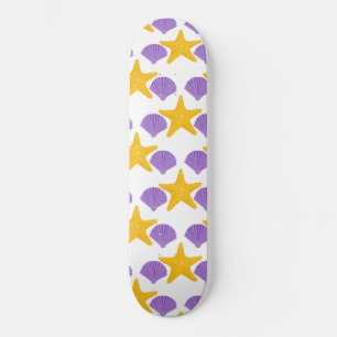 Paarse Zeeschelpen Gele Zeester Zeeleven Persoonlijk Skateboard