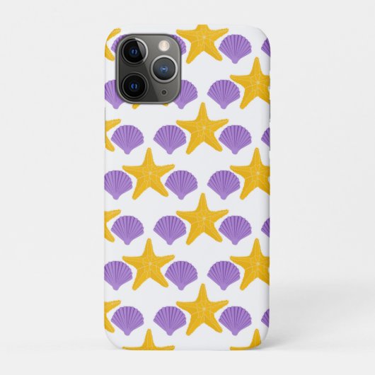 Paarse Zeeschelpen Gele Zeesterren Zeeleven Case-Mate iPhone Case (Achterkant)
