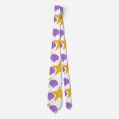 Paarse zeescholen gele stervis stropdas (Voorkant)