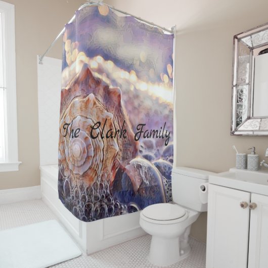 Paarse zeeslag in het schilderij van het zee douchegordijn (In situ)