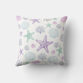 Paarse zeester shell patroon kussen (Achterkant)
