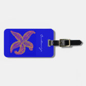 paarse zeester Thunder_Cove blauw Bagagelabel (Voorkant horizontaal)