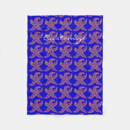 paarse zeester Thunder_Cove blauw Fleece Deken (Voorkant)