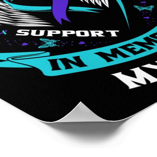 Paarse zelfmoord bewustzijn lint nichtje memorial  poster (Hoek)