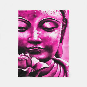 Paarse Zen Buddha Waterverf Art Fleece Blanket Deken