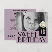 Paarse zestiende partij voor landenmeisjes kaart (Voorkant / Achterkant)