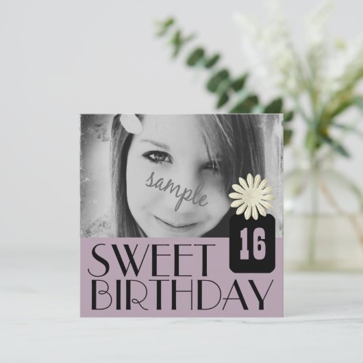 Paarse zestiende partij voor landenmeisjes kaart (Staand voorkant)