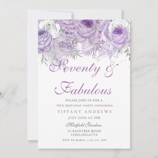 Paarse Zevenenzeventig & 70e verjaardag van de Fab Kaart (Voorkant)
