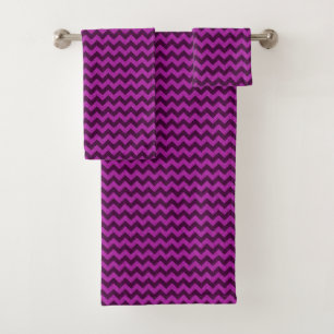 Paarse Zig Zag Glitter Bad Handdoek