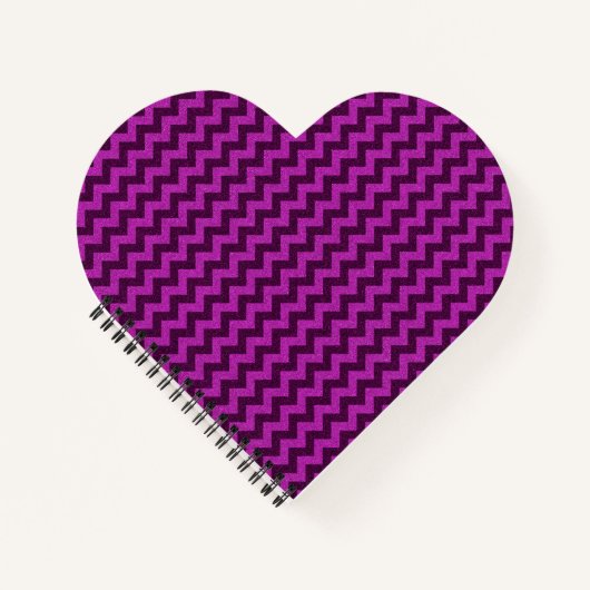 Paarse Zig Zag Glitter Notitieboek (Voorkant)