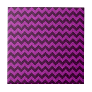 Paarse Zig Zag Glitter Tegeltje