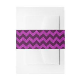 Paarse Zig Zag Glitter Uitnodigingen Wikkel