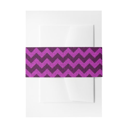 Paarse Zig Zag Glitter Uitnodigingen Wikkel (Voorkant Voorbeeld)