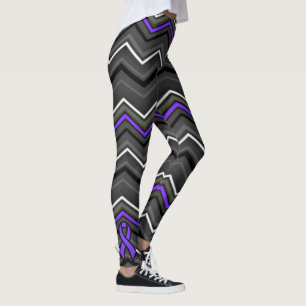 Paarse Zig Zag met Lint...Epilepsie Leggings