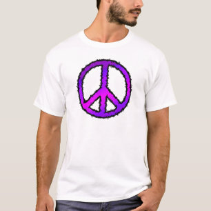 Paarse Zig Zag Vredesteken T-shirt