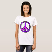 Paarse Zig Zag Vredesteken T-shirt (Voorkant volledig)