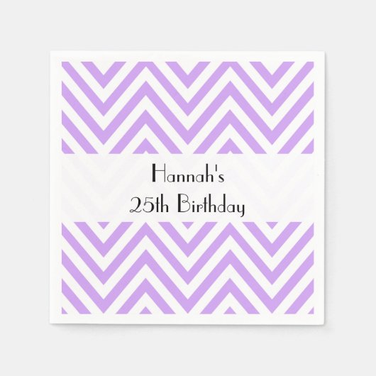 Paarse Zigzag, Chevron, Zigzag Pattern, Birthday Servetten (Voorkant)