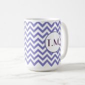 Paarse Zigzag Monogrammen Koffiemok (Voorkant rechts)