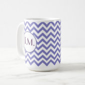 Paarse Zigzag Monogrammen Koffiemok (Voorkant links)