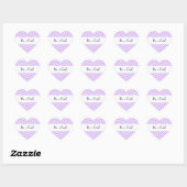 Paarse Zigzag, Paarse Chevron, Baby shower Hart Sticker (Vel)