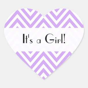 Paarse Zigzag, Paarse Chevron, Baby shower Hart Sticker