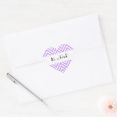 Paarse Zigzag, Paarse Chevron, Baby shower Hart Sticker (Envelop)