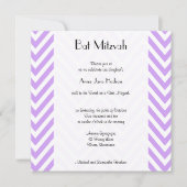 Paarse Zigzag, Paarse Chevron, Bat Mitzvah Kaart (Voorkant)
