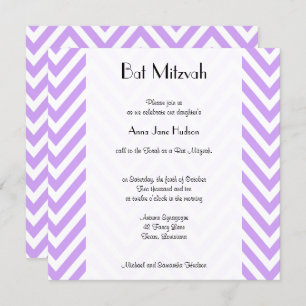 Paarse Zigzag, Paarse Chevron, Bat Mitzvah Kaart
