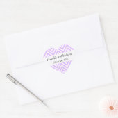 Paarse Zigzag, Paarse Chevron, Birthday Party Hart Sticker (Envelop)