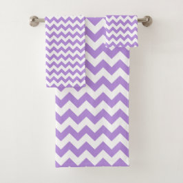 Paarse zigzag, Paarse chevron, geometrisch patroon Bad Handdoek