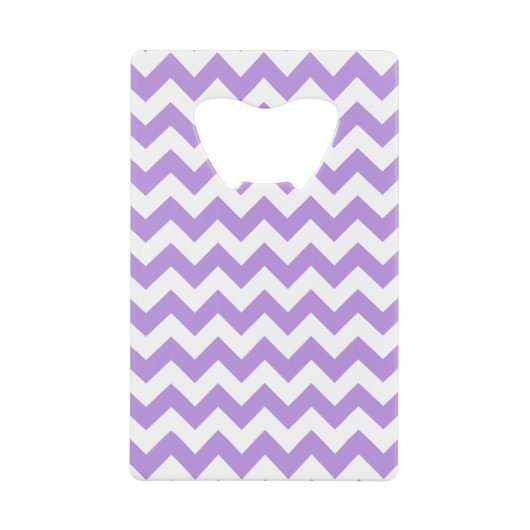 Paarse zigzag, Paarse chevron, geometrisch patroon Creditkaart Flessenopener (Voorkant)