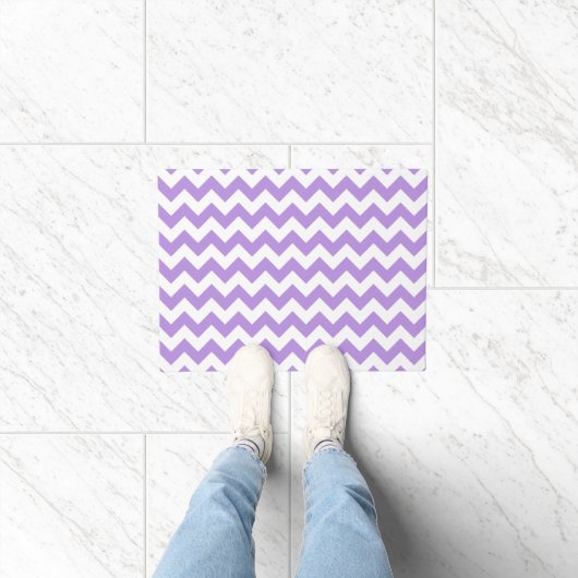 Paarse zigzag, Paarse chevron, geometrisch patroon Deurmat (Binnen)