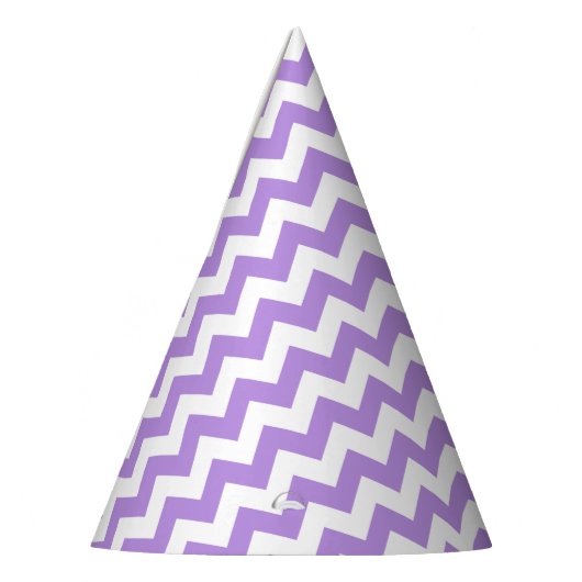 Paarse zigzag, Paarse chevron, geometrisch patroon Feesthoedjes (Links)