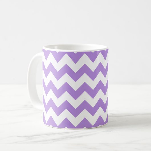 Paarse zigzag, Paarse chevron, geometrisch patroon Koffiemok (Voorkant links)