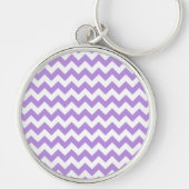 Paarse zigzag, Paarse chevron, geometrisch patroon Sleutelhanger (Voorkant)
