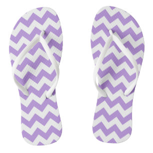 Paarse zigzag, Paarse chevron, geometrisch patroon Teenslippers