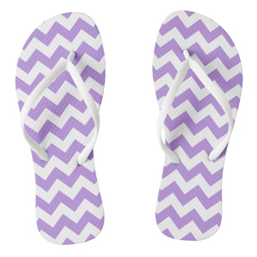 Paarse zigzag, Paarse chevron, geometrisch patroon Teenslippers (Voetbed)