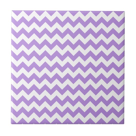 Paarse zigzag, Paarse chevron, geometrisch patroon Tegeltje (Voorkant)