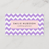 Paarse zigzag, Paarse chevron, geometrisch patroon Visitekaartje (Voorkant)