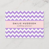 Paarse zigzag, Paarse chevron, geometrisch patroon Visitekaartje (Voorkant)