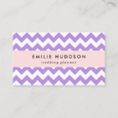 Paarse zigzag, Paarse chevron, geometrisch patroon Visitekaartje (Voorkant)