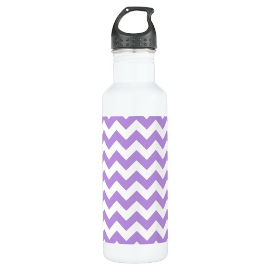 Paarse zigzag, Paarse chevron, geometrisch patroon Waterfles (Voorkant)